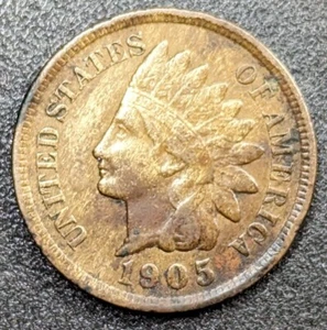 AU 1905 EE. UU. 1C centavo cabeza india bien tonificado moneda de alto grado LIBERTAD COMPLETA - Imagen 1 de 2