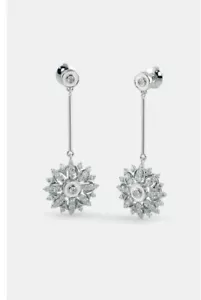 3Ct Moissanite Round Diamond Smart Star Dangle Earrings 14k White Gold Plated - Picture 1 of 7