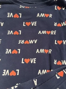 Old Navy Boy Girl PJs Pajama 6T Navy Red Love Amore Valentine’s Day Pants LS Top - Picture 1 of 5