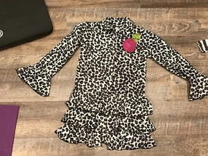 Love U Lots Black & White Animal Print Dressy Coat in Girls Size 10 - Picture 1 of 1