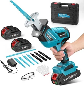 Reciprocating Saw Cordless, 3500 RPM Brushless Motor with 2 x 4.0Ah Batteries, L - Picture 1 of 9