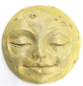 New ListingWeatherproof 9" Yellow Moon Garden Wall Sculpture, Collectible and Ready to Hang