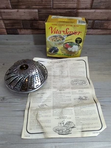 Vita-Saver Stainless Steel Food Steamer in Box Lifting Handle & Recipes 1973 - Picture 1 of 13