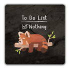 Funny Red Panda 2 Pack Drinks Coasters Lazy Sleeping Nothing Gift - 9cm x 9cm