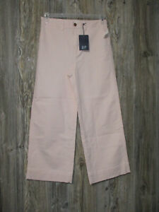 NWT Gap Jeans Sz 6 Womens Pink High Rise Wide Leg Crop Denim Msre 29.5x25