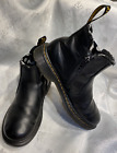 Super Black Leather Dr. Martens Chelsea Boots with Faux Fur lining Size UK2 EU34