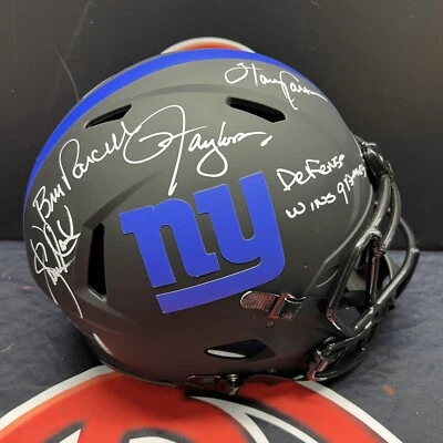 Lawrence Taylor Parcells Carson Marshall Giants Firmado Auténtico Eclipse JSA Foto 1 de 4