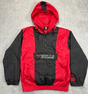 Y2K Jacket Chicago Bulls Windbreaker Pull Over Men's S Youth L Nylon NBA Retro - Picture 1 of 9