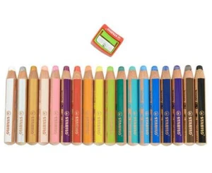 Stabilo Woody 3 in 1 Jumbo Colouring Pencils Crayons Multi-Talented - 18 Colours - Picture 1 of 27