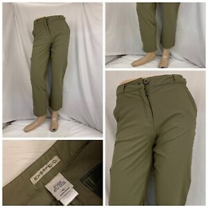 Exofficio Pants Sz 10 Brown Flat Front Nylon Stretch Straight YGI Y1-847