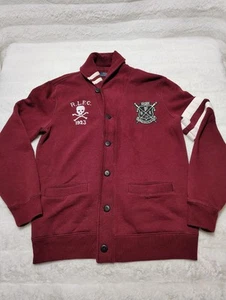 Polo Ralph Lauren Sweater RLFC Skull Rugby Rowing Cardigan Button Up Preppy Sz S - Picture 1 of 12