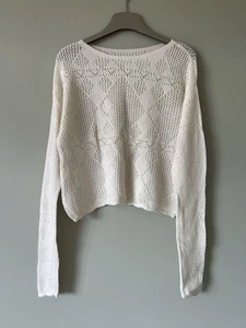 Neuer Strickpullover aus Kaschmirmischung, Brustweite 114 cm, 48 cm, creme, offener Strick, sehr weich - Bild 1 von 12