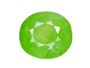 2.86CTS GREEN NATURAL GROSSULAR GARNET OVAL CUT ,SEE VIDEO - Picture 1 of 3