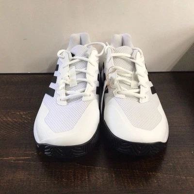 Adidas Hombres Game Court 2 Tenis Zapatos Blanco Negro Talla 8 Zapatos de Cancha Nuevos Foto 1 de 4