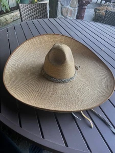 Antique Mexican Straw Sombrero W/ Horsehair Band - Picture 1 of 5