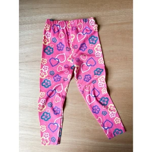 Chica Petite VTG Leggings Hearts Flowers Print Kids Girl Pink Casual Small - Picture 1 of 3