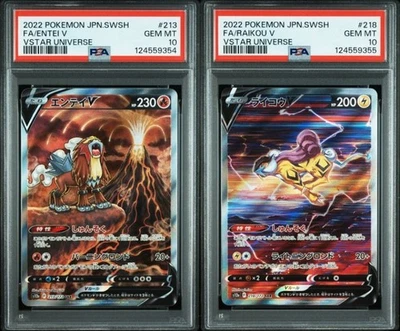 PSA 10 Entei Raikou SAR Set 213 218/172 S12a VSTAR Universe Pokemon Japanese - Image 1 of 4