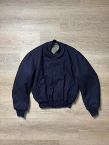 Vintage Golden Bear Wool Varsity Jacket Navy Blue Sz Large 90s - Picture 1 of 8
