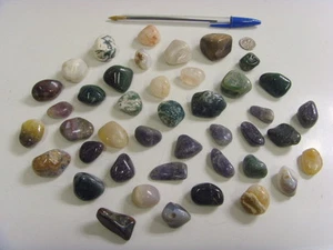 42 unusual mix polished 1 pound gemstones lot Wicca reiki healer lapidary 47123 - Picture 1 of 8