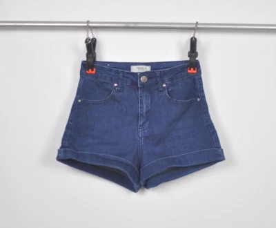 Pantalones Cortos Forever 21 Azul Jean Denim Puños Informales Para Mujer Talla 24 (24" Cintura) Foto 1 de 4