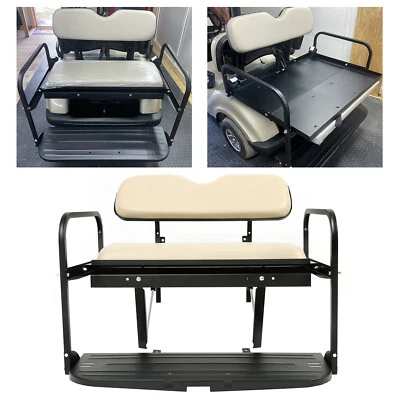For Yamaha Drive G29 2007-2016 Golf Cart Flip Rear Back Seat Kit w/Beige Cushion - Image 1 of 4