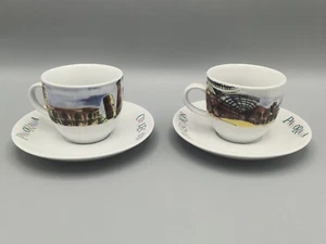 Porcellana Panorama Collection Expresso Pair Of Cup & Saucerers Italy  - Picture 1 of 10