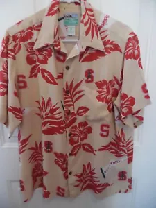Camisa Para Hombre Vintage Reyn Spooner Stanford Cardinals Rayón Marfil Talla Med - Imagen 1 de 6