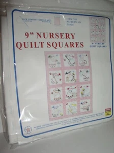 Jack Dempsey Needle Art: 9" Nursery Quilt Squares: Girls -Item 300 Pattern #21 - Picture 1 of 4