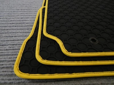 $$$ Alfombrillas de goma para Porsche 911 996 + NEGRO + BORDE AMARILLO + NUEVO $$$ Foto 1 de 3