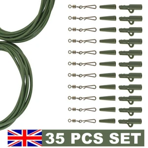35PC CARP FISHING END TACKLE WEIGHT LEAD CLIPS QUICK CHANGE SWIVELS RIG TUBE RIG - Picture 1 of 5