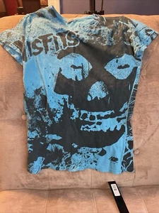 Misfits 2009 bay island t-shirt Tee Shirt sz Womens M black Blue grunge Band - Picture 1 of 5