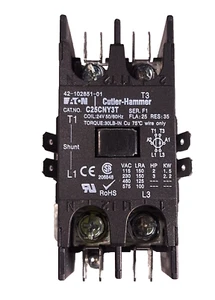 EATON CUTLER HAMMER C25CNY3T CONTACTOR 1P CON FLA DE DERIVACIÓN 25 RUUD 42-102851-01 OEM - Imagen 1 de 5