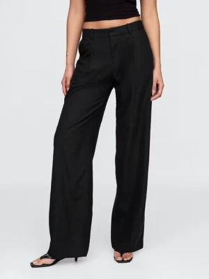 Pantalón GAP 365 tiro bajo mezcla de lino NEGRO 4 NUEVO #713962 Foto 1 de 4