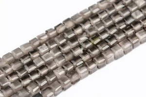 "Cubo facetado de borde biselado de obsidiana de plata de 2x2 mm grado AA cuentas naturales de 15,5" - Imagen 1 de 3