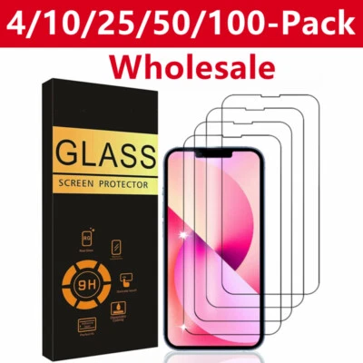 Wholesale LOT Tempered Glass Screen Protector for iPhone 17 Pro Max 16 15 14 13 - Image 1 of 4