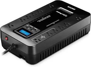 CyberPower EC850LCD Ecologic Battery Backup & Surge Protector UPS System, 850VA - Picture 1 of 9