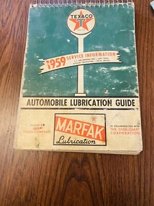 Texaco Vintage 1959 Marfak Automobile Lubrication Service Guide Gas Oil - Picture 1 of 10