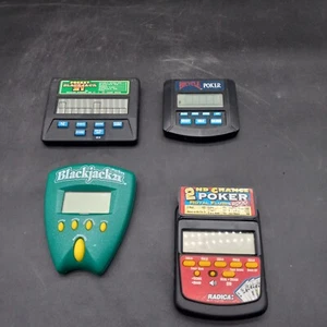 Vintage lot of 4 handheld video Poker/BlackJack Electronic Games - Picture 1 of 16