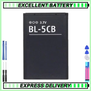 BATTERY FOR NOKIA BL-5C; BL-5CA; BL-5CB; BR-5C 3.7V Li-ion 1020mAh Capacity - Zdjęcie 1 z 6