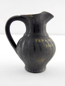 Mini jarra de cerámica estilo basalto negro firmada por Perlora 2004 arte decorativo - Imagen 1 de 9