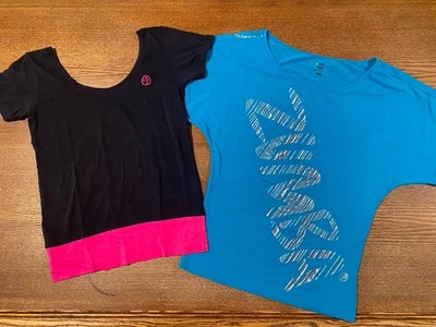 LOTE Zumba Ropa de Fitness Prendas para el torso Activas Camisas Pequeñas Turquesa Negro Rosa Caliente Entrenamiento Foto 1 de 4