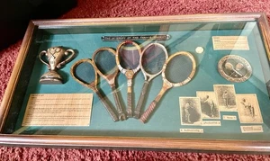 “The History Of The Tennis Racket” Antique Shadow Box Wimbledon 20”x11” RARE - Picture 1 of 9
