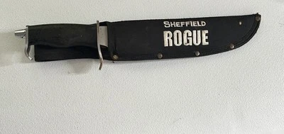 Cuchillo de caza de supervivencia Sheffield Rogue de hoja fija negro con funda de nailon negro Foto 1 de 4