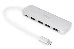 DIGITUS 5-portowy hub USB typu C - USB 3.0-5 Gb/s - 4X port USB-A - 1x ładowanie USB-C - Zdjęcie 1 z 9