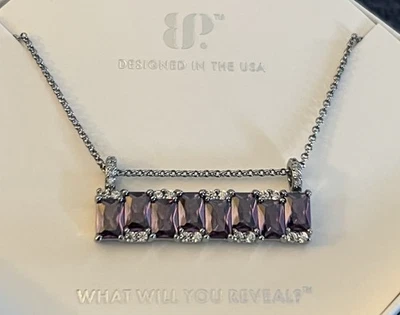 Colar Bomb Party fevereiro 2025 ametista CZ chapeamento de hematita - Imagem 1 de 2