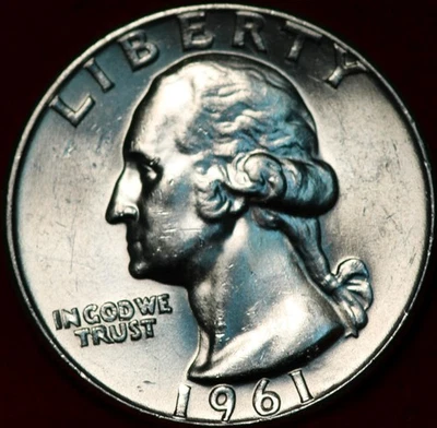 Uncirculated 1961-D Denver Mint Silver Washington Quarter - Image 1 of 2