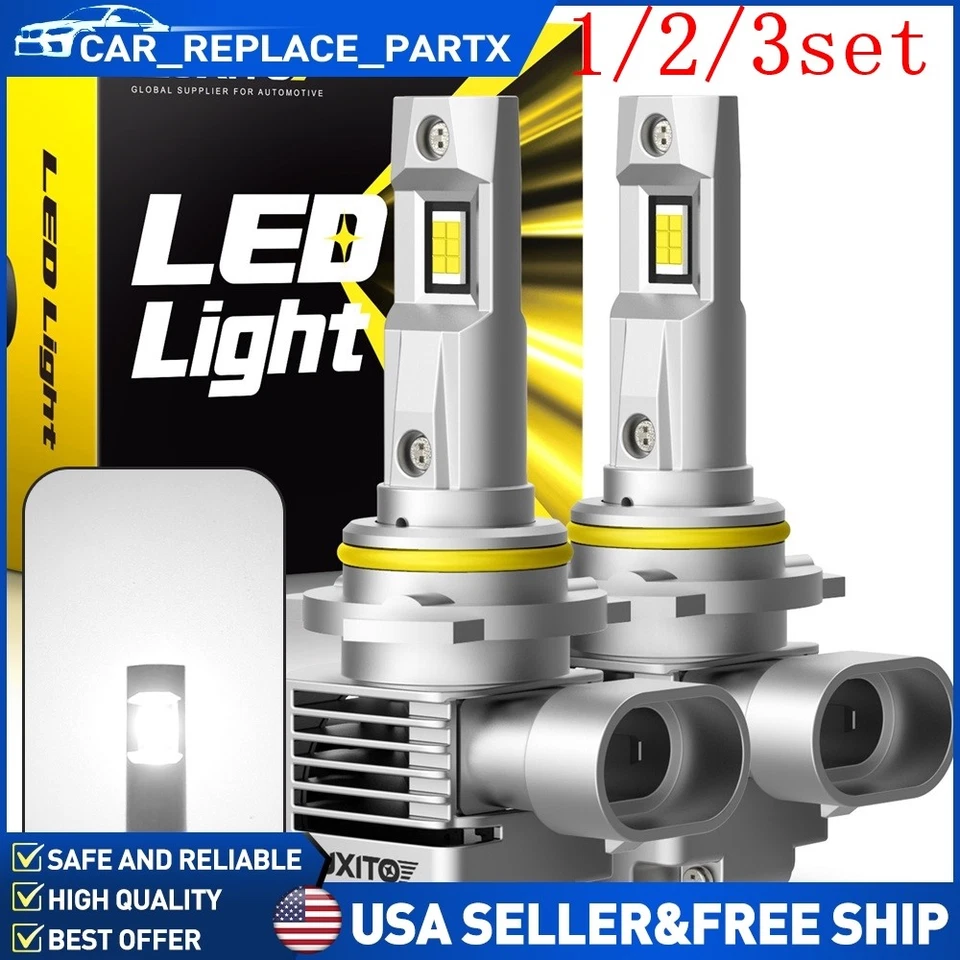 2/4X 9012 HIR2 LED Faro Bombilla Kit Alto Bajo Haz Más Brillante 1000K Combo Blanco Foto 1 de 1