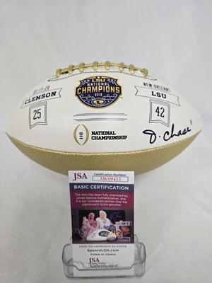 Ja'marr Chase Signed Football LSU Tigers 2019 National Champ JSA AW69415 Bengals - Image 1 of 4