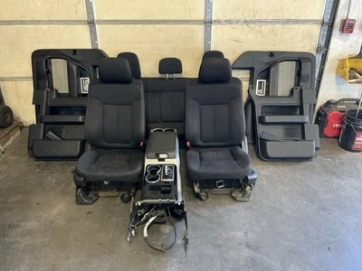 Ford F150 2011-2014 cabina extendida negro manual juego de asientos de tela OEM #140 Foto 1 de 4