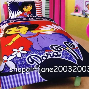 Dora the Explorer - Purple Dress -Single/US Twin Bed Quilt Doona Duvet Cover Set - Picture 1 of 7